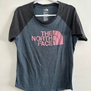 The North Face Gray and Pink T-Shirt